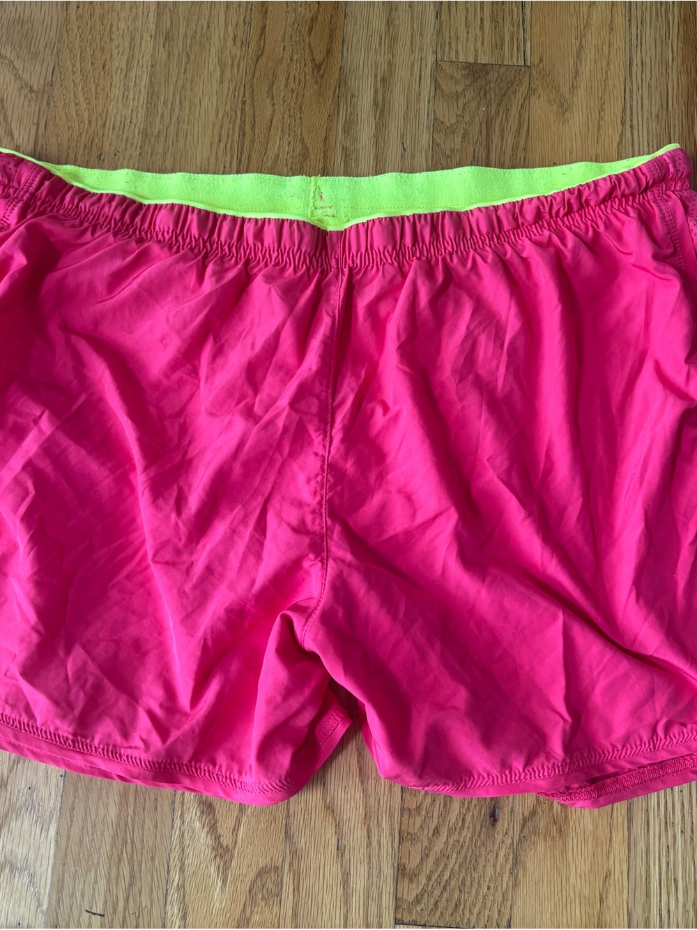 Reebok Hot Pink Women’s Athletic Shorts with Neon Lime Waistband